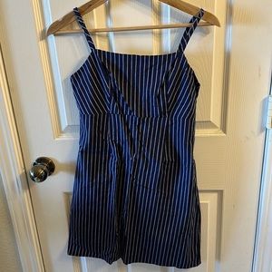 Navy blue stripes dress